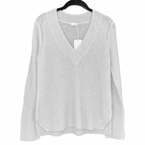 ecru Sweater Womens Extra Small Grey Silver Mohair Blend Knit Lightweight Ladies
